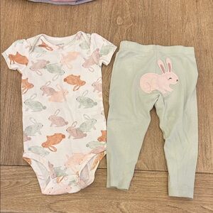 Carter's Bunny Print Onesie Set Size 18 Months